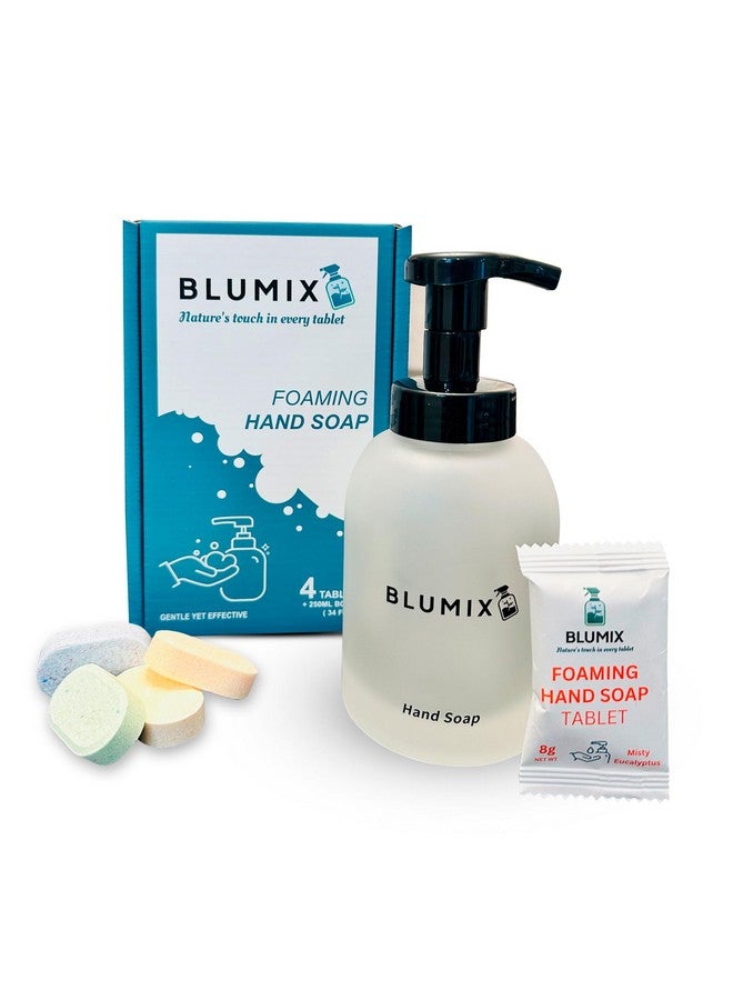 Foaming Hand Soap Starter Kit 4 Fragrant Foaming Soap Tablets With Reusable Glass Pump Dispenser Nontoxic Sustainable Skinfriendly Formula Zero Waste Cleaning Products