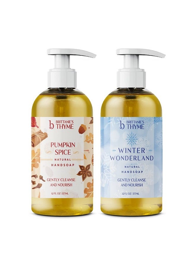 Fall Natural Olive Oil Liquid Hand Soap Gluten Free Vegan (Pumpkin Spice And Winter Wonderland)