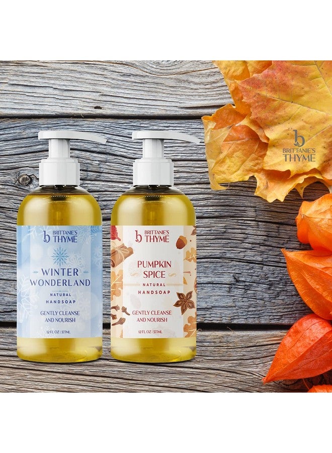 Fall Natural Olive Oil Liquid Hand Soap Gluten Free Vegan (Pumpkin Spice And Winter Wonderland)