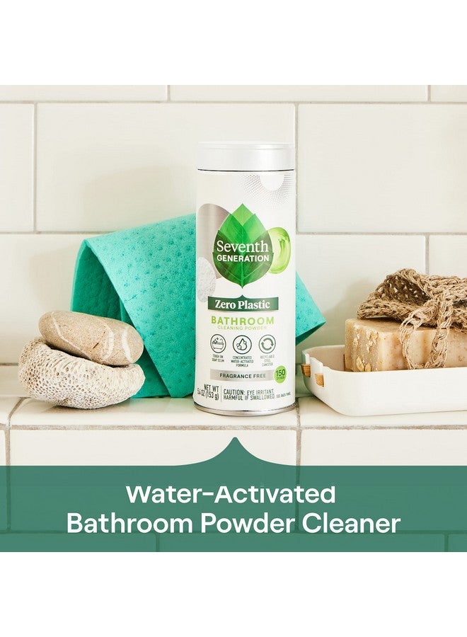 Zero Plastic Bathroom Powder Cleaner Fragrance Free Wateractivated Formula 5.4 Oz