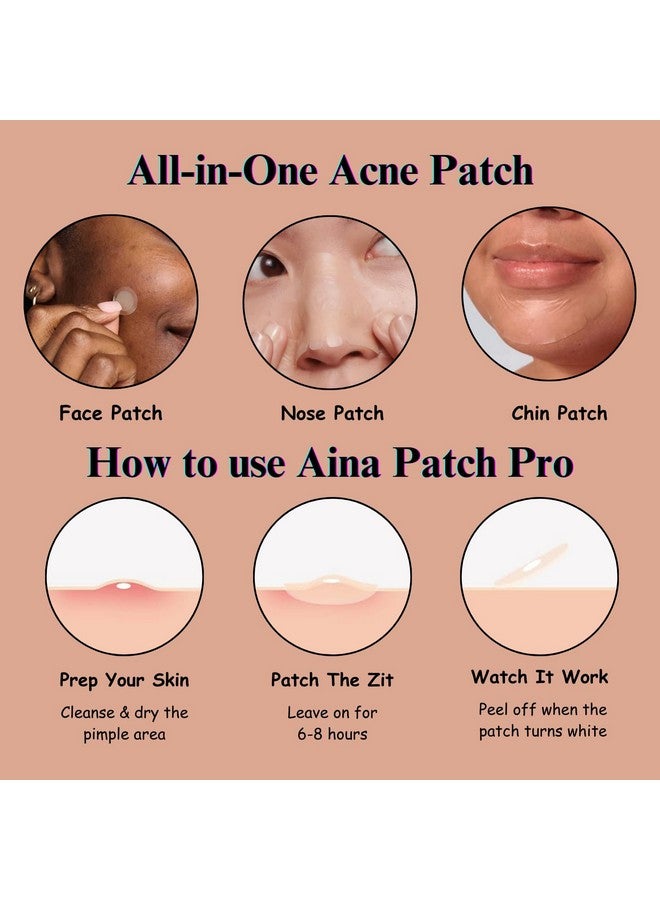 Advanced Acne Pimple Patch Pro For Overnight Healing Hydrocolloid Bandage Effective Gentle & Natural Treatment Acne Patch Fastacting (48 Counts + 2 Chin & 2 Nose Patches)