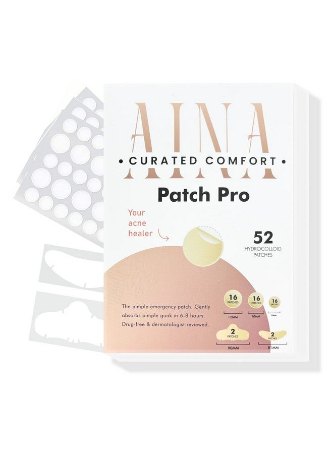 Advanced Acne Pimple Patch Pro For Overnight Healing Hydrocolloid Bandage Effective Gentle & Natural Treatment Acne Patch Fastacting (48 Counts + 2 Chin & 2 Nose Patches)