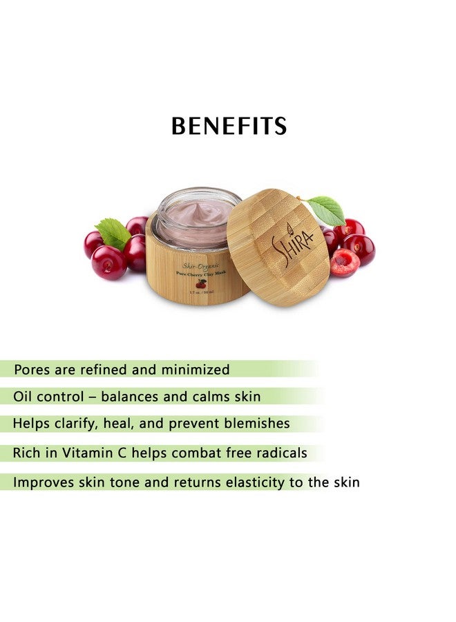Shirorganic Pure Cherry Clay Face Mask(15Ml) Rich In Vitamin C Helps Clarify Heal And Prevent Blemishes Oil Control & Large Pore