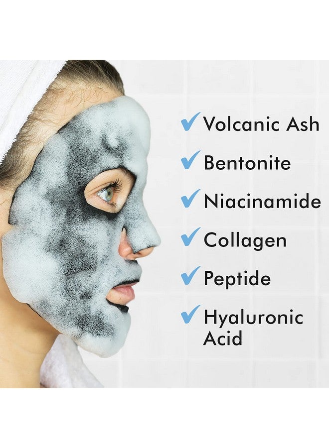 10 Pack Carbonated Bubble Clay Mask Deep Cleansing Face Mask For Acne And Pores Detox Volcanic Ash And Bentonite Clay Mask With Collagen Peptides Vitamin C Hyaluronic Acid Niacinamide