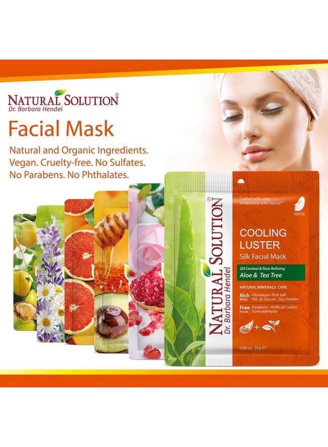 Cooling Luster Silk Facial Mask With Aloe & Tea Treedeep Pore Cleansing Face Maskinstant Brightening And Hydrating 10 Pk