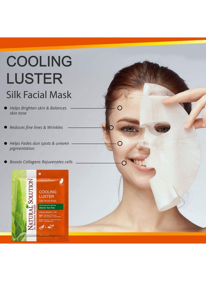Cooling Luster Silk Facial Mask With Aloe & Tea Treedeep Pore Cleansing Face Maskinstant Brightening And Hydrating 10 Pk
