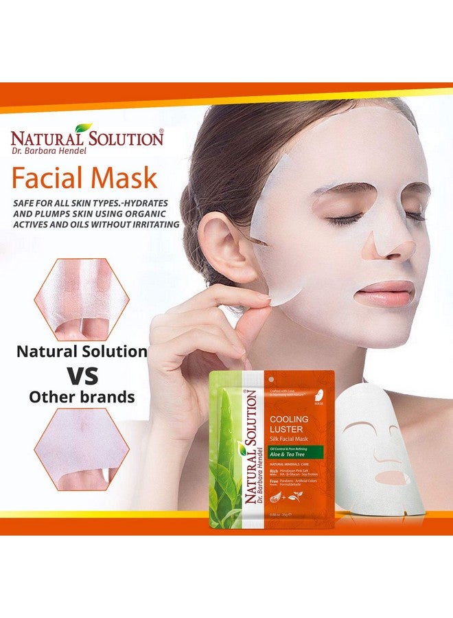 Cooling Luster Silk Facial Mask With Aloe & Tea Treedeep Pore Cleansing Face Maskinstant Brightening And Hydrating 10 Pk