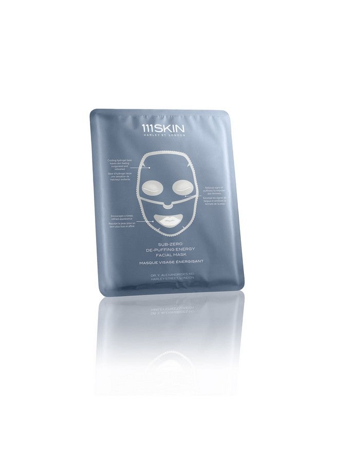 Subzero Depuffing Energy Facial Mask Fragrance Free Tighten Depuff & Refresh Peptides & Caffeine Set Of 5 (1 Oz Each)