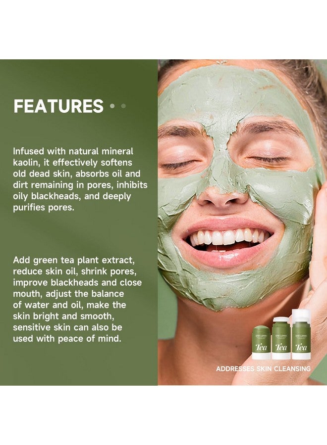 Green Tea Oil Control Mask Stick Green Tea Tx Oil Control Deep Cleanse Pores Mud Mask Stick For Blackheads & Face Moisturizing Improve Blackheads Green Mask Stick For All Skin Types