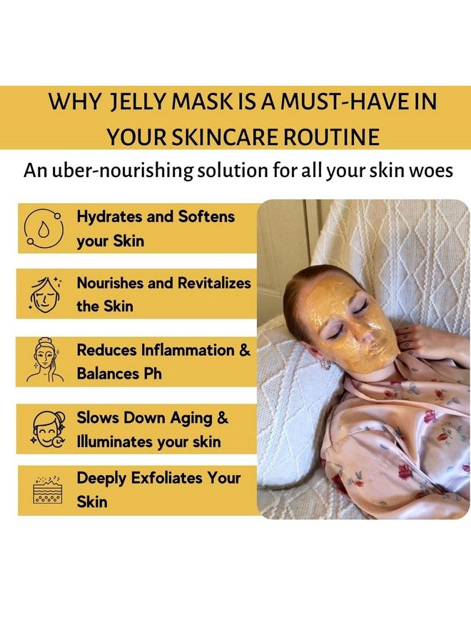 Jelly Face Mask For Facials 24K Gold Hydrating Brightening & Nourishing Jelly Mask With Free Jade Roller & Spatula Professional Hydrojelly Masks Vajacial Jelly Mask Powder 23 Oz Jar Face Mask