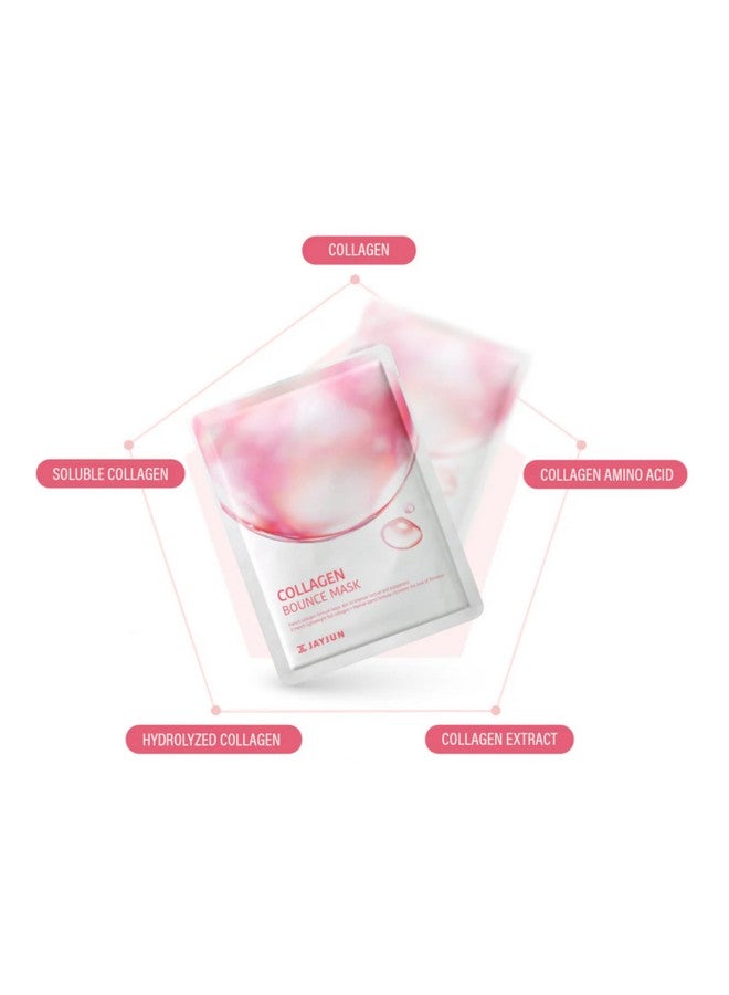 Jayjun Collagen Bounce Mask (10 Sheets) Firming & Plumping With French Marine Collagen 0.77 Fl. Oz.