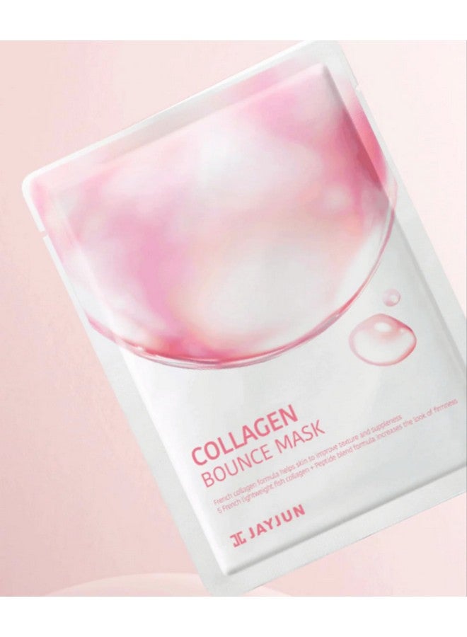 Jayjun Collagen Bounce Mask (10 Sheets) Firming & Plumping With French Marine Collagen 0.77 Fl. Oz.
