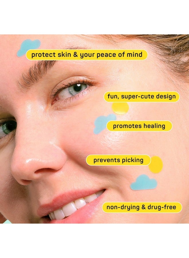 Beauty Rise & Shine Pimple Patches Hydrocolloid Formula For Acne Spots Redness And Oiliness 84 Patches 36 Clouds & 48 Suns Acne Patches Spot Treatment Hydrocolloid Zit Patches