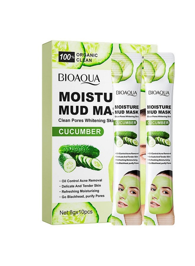 Cucumber Moisturizing Facial Mud Mask Clean Pores Oil Control Refreshing Face Skin 8G X 10Pcs