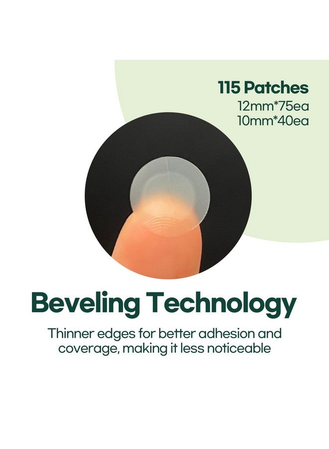 Centella Clearing Spot Patch 115 Dots (5 Sheets) Invisible Hydrocolloid Spot Relief Patches For Acne Cover Blemishes Pimples With Tea Tree Oil Salicylic Acid Spot Patch 2 Sized