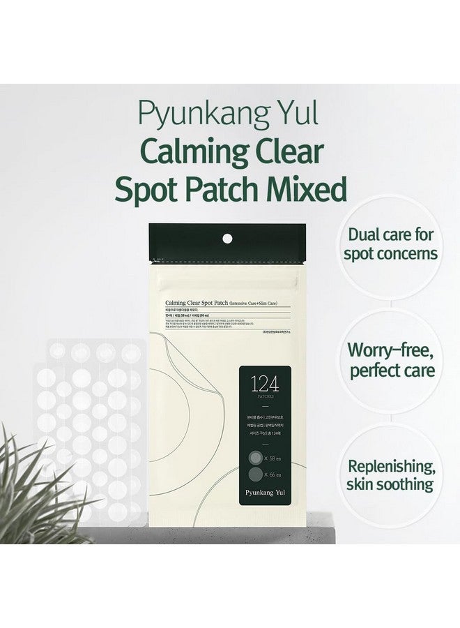 [Pky] Calming Clear Spot Patch (Intensive + Slim Care) Practical 2 Types And Sizes For Various Spots Invisible Zit Cover With Hydrocolloid Korean Skincare (124 Count)