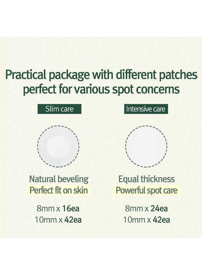 [Pky] Calming Clear Spot Patch (Intensive + Slim Care) Practical 2 Types And Sizes For Various Spots Invisible Zit Cover With Hydrocolloid Korean Skincare (124 Count)