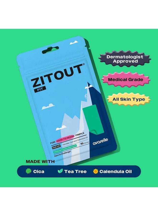 Zitout Fit Large Hydrocolloid Pimple Patches (16 Patches) Vegan Nose Patches For Pores Tea Tree Chin Acne Patches For Face Hydrocolloid Bandages For Acne Fsa & Hsa Acne Treatment