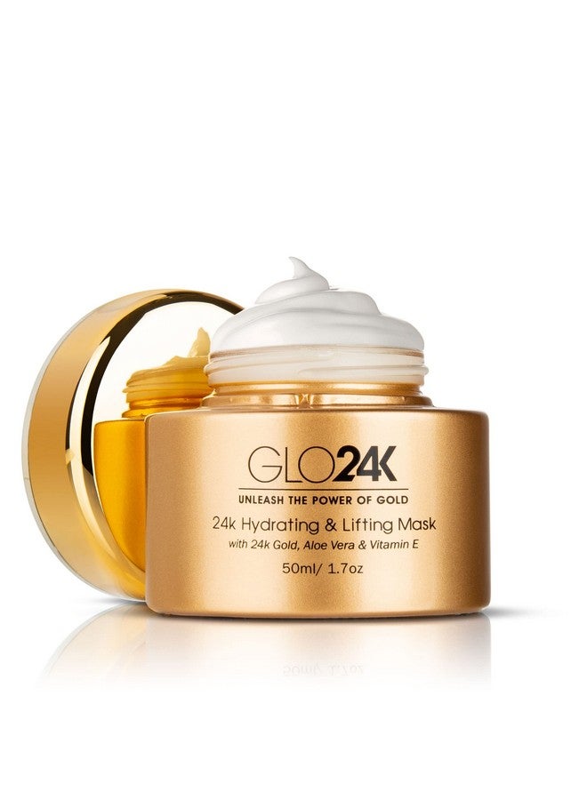 Glo24K Hydrating And Lifting Mask With 24K Gold Aloe Vera Peptides And Vitamins. For Hydration Boost And Lifting Effect That Generates A Glowing Radiant Complexion And Silkysmooth Skin.
