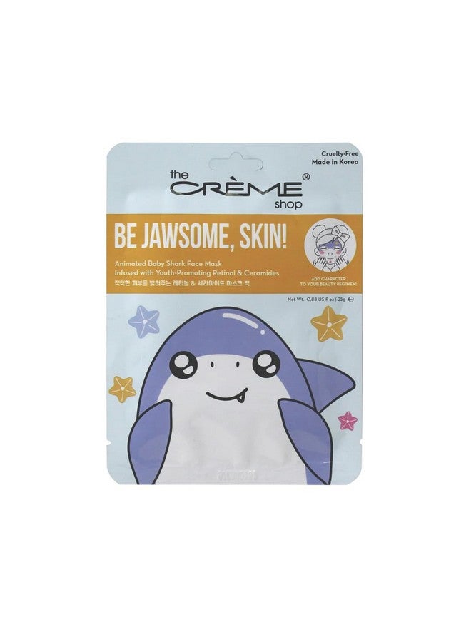 Be Jawsome Skin! Animated Baby Shark Face Mask Retinol Facial Mask With Ceramides K Beauty Sheet Mask 3 Pack