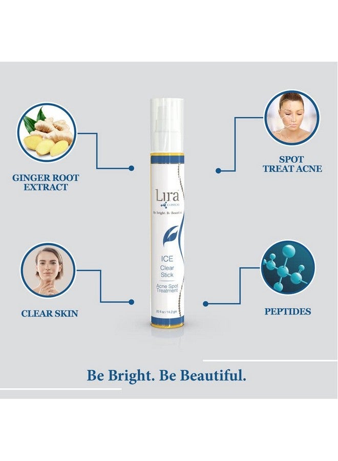 Ice Clear Stick Onthego Acne Spot Treatment Stick Infused With Salicylic Acid & Collagen Peptides Quick Fix Pimple Stick To Combat Breakouts & Reduce Redness 0.5 Fl Oz