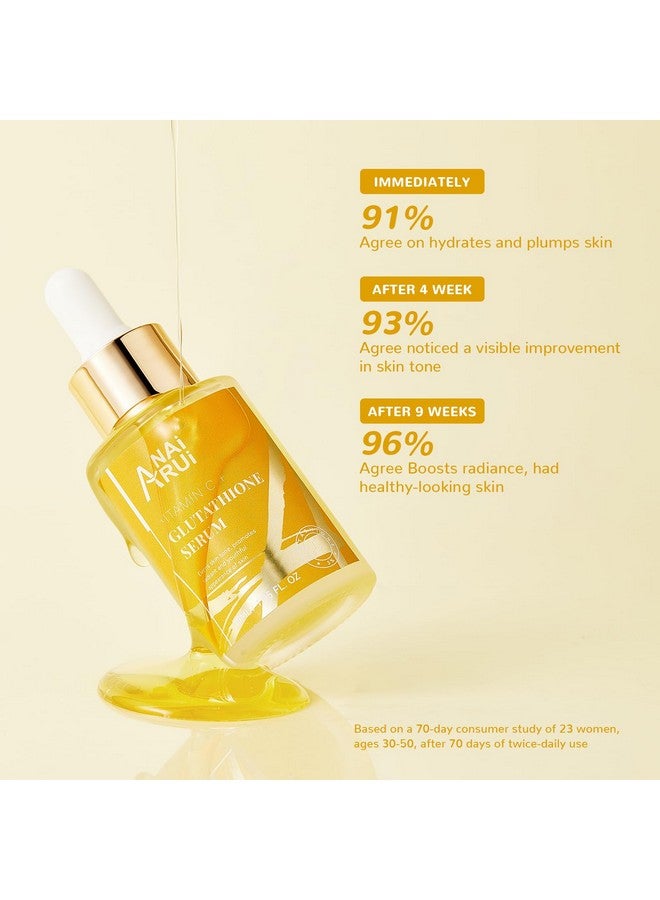 Vitamin C Glutathione Serum With Hyaluronic Acid And Niacinamide For Dark Spotswrinkles Improves Skin Tone Hydrating & Glowing 1.05Fl.Oz