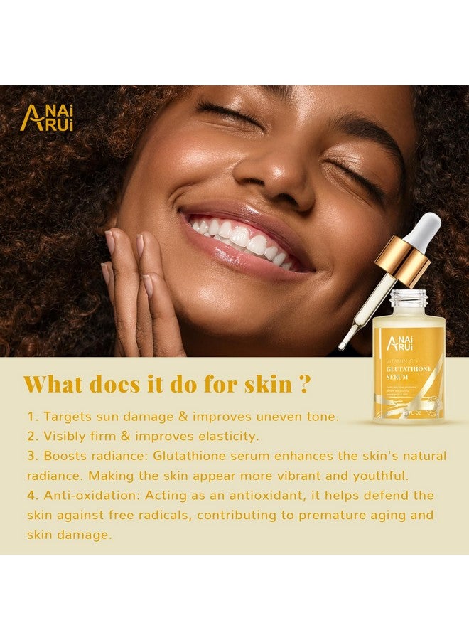 Vitamin C Glutathione Serum With Hyaluronic Acid And Niacinamide For Dark Spotswrinkles Improves Skin Tone Hydrating & Glowing 1.05Fl.Oz