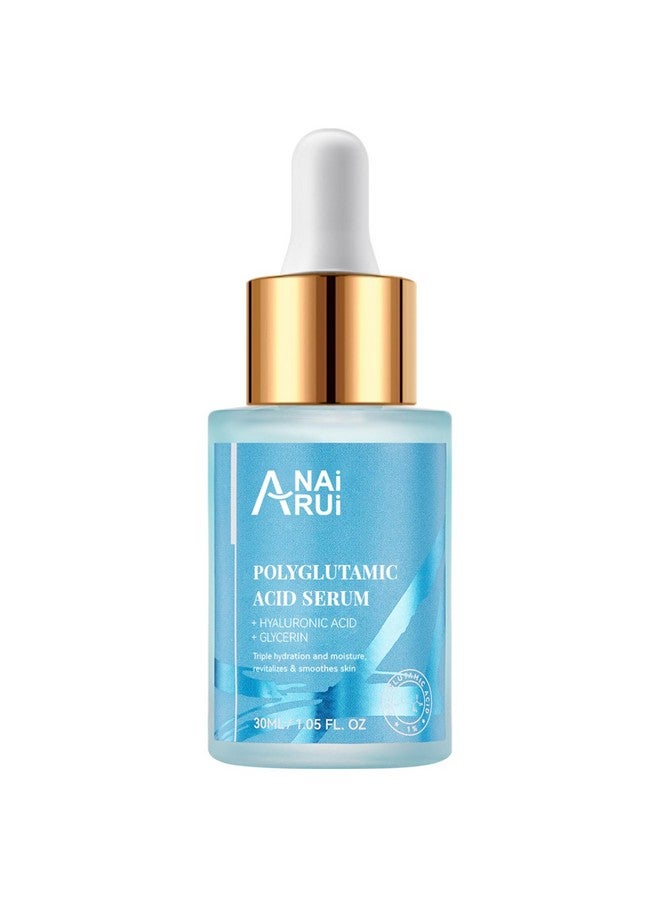 Polyglutamic Acid Moisturizing Serum With Hyaluronic Acid And Glycerin Plump Hydrate Firmface Serum For Dry Skin Reduce Fine Lines And Wrinkles 1.05 Fl Oz