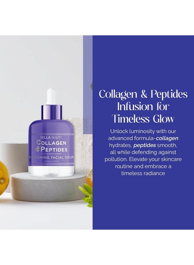 Collagen & Peptides Nourishing Facial Serum Promotes Collagen & Stimulates Skin Repairs & Deeply Hydrates Skin Helping Reduce Fine Lines & Wrinkles Made In Korea 1.69 Fl. Oz