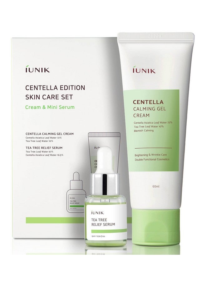 Centella Edition Skincare Set (Cream 2.02 Fl.Oz. & Mini Serum 0.51 Fl.Oz.) Centella Asiatica And Tea Tree Leaf Waters To Soothe Calm Moisturize And Protect The Skin