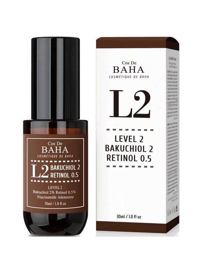 Retinol 0.5% Bakuchiol 2% Serum With Retinol For Face Antiaging Hyperpigmentation And Acne Flareups 1 Fl Oz (30Ml)