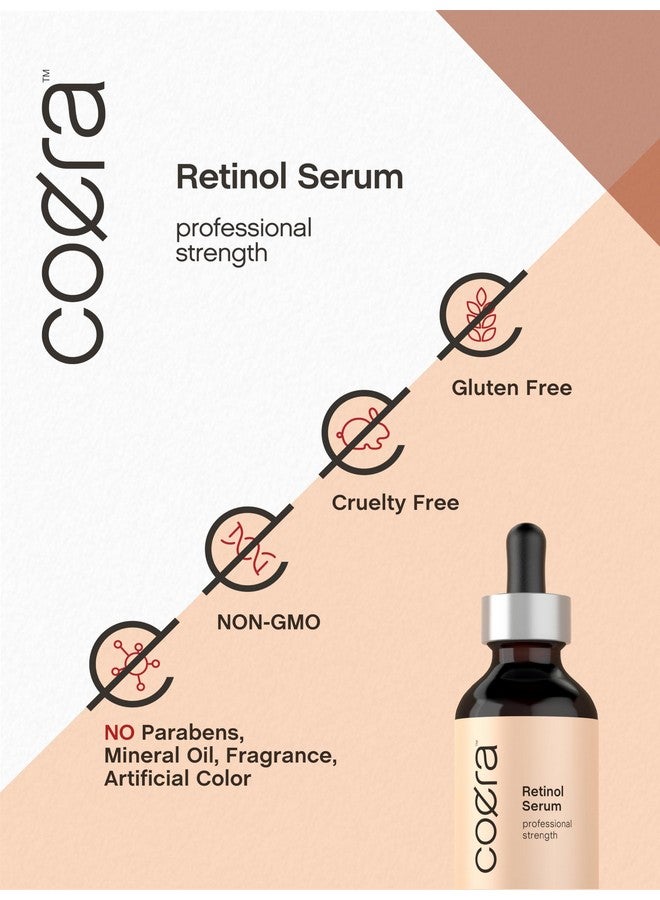 Retinol Serum For Face 2 Fl Oz Professional Strength Formula Free Of Parabens & Fragrances Packaging May Vary