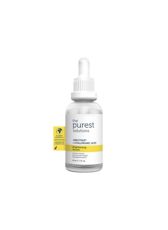 Brightening Serum (Arbutin 2% + Hyaluronic Acid) Eliminate Skin Tone Inequalities & Support Vibrant Bright Skin Vegan Cruelty Free Eco Friendly (1 Fl. Oz)