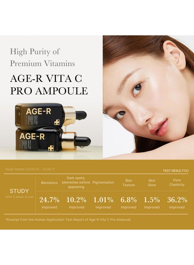 Ager Vita C Pro Ampoule Vitamin C Serum For Pigmentation Uneven Skin Tone And Hydration Boost Absorption And Radiance By Up To 780% With Ager Booster Pro