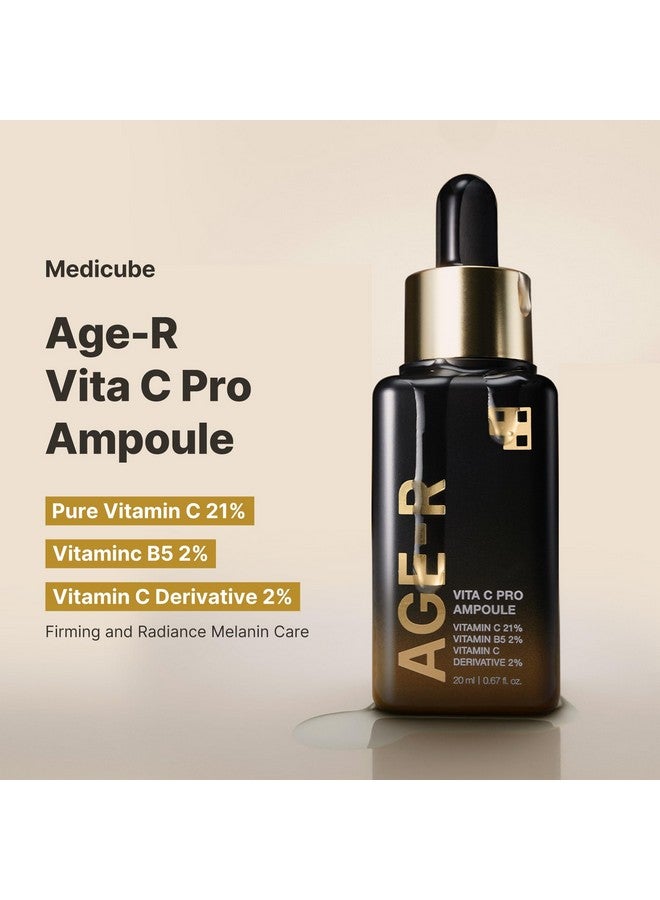 Ager Vita C Pro Ampoule Vitamin C Serum For Pigmentation Uneven Skin Tone And Hydration Boost Absorption And Radiance By Up To 780% With Ager Booster Pro