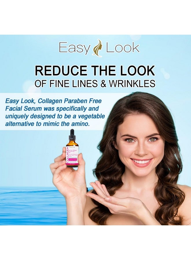Collagen Serum For Face Antiaging Facial Serum Tighten Lift Hydrate & Plump All Skin Types Reduce Fine Line & Wrinkles 2Oz