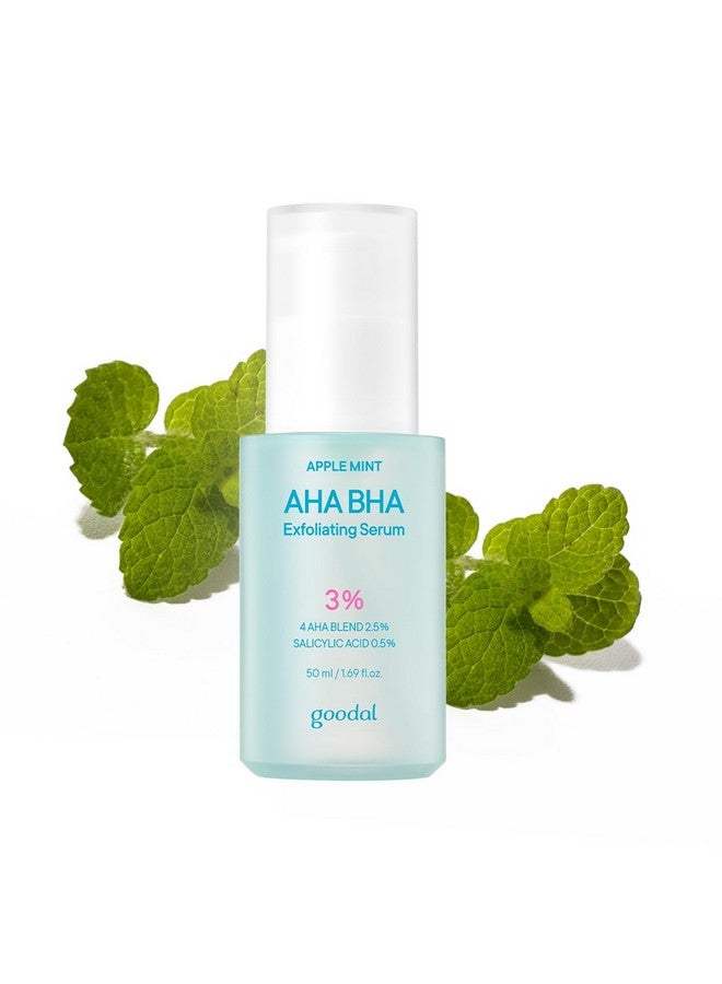 Apple Mint Aha Bha Exfoliating Serum 2.5% Aha 0.5% Bha Salicylic Acid For Blackheads Enlarged Pores Wrinkles And Fine Lines Face Exfoliators 18 Free Formula 1.69 Fl. Oz.