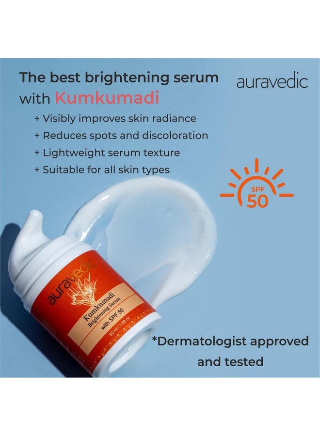 Kumkumadi Sunscreen Spf 50 Kumkumadi Face Serum With Kumkumadi Tailam Brightening Serum Kumkumadi Face Oil For Glowing Skin I Saffron Vitamin C I 50Ml