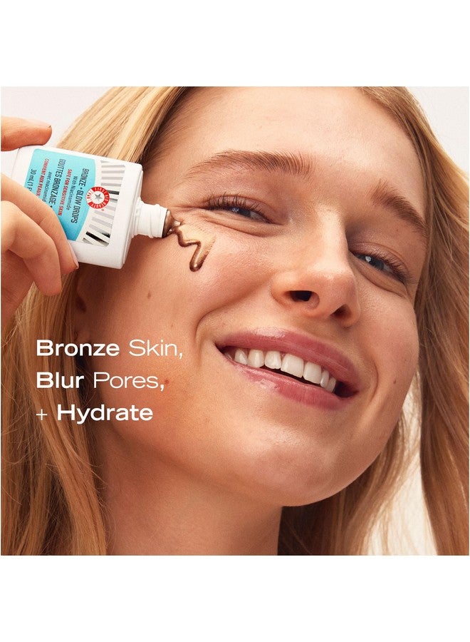 Bronze + Glow Drops With Niacinamide Face Serum Helps Give An Instant Glow Visibly Even Skin Tone + Blur Pores Safe For Sensitive Skin 1 Oz