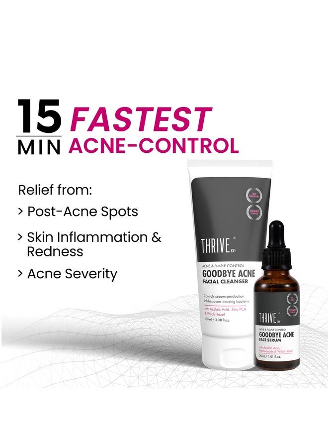 Goodbye Acne Kit Antiacne Serum (30Ml) And Face Wash (100Ml) Reduces Pimples Acne Marks & Sebum Production With Diacnemidetm Azelaic Acid Witch Hazel Niacinamide & Zinc Pca For Women & Men