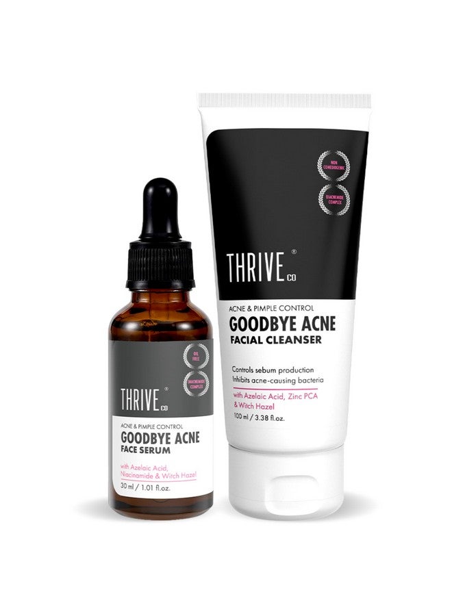 Goodbye Acne Kit Antiacne Serum (30Ml) And Face Wash (100Ml) Reduces Pimples Acne Marks & Sebum Production With Diacnemidetm Azelaic Acid Witch Hazel Niacinamide & Zinc Pca For Women & Men