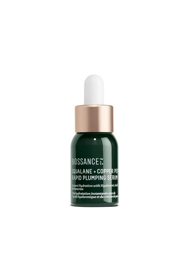 Squalane + Copper Peptide Rapid Plumping Serum. Powerfully Hydrating Face Serum That Instantly Plumps And Firms With Collagen Boosting Copper Peptides (0.4 Ounces) Travel