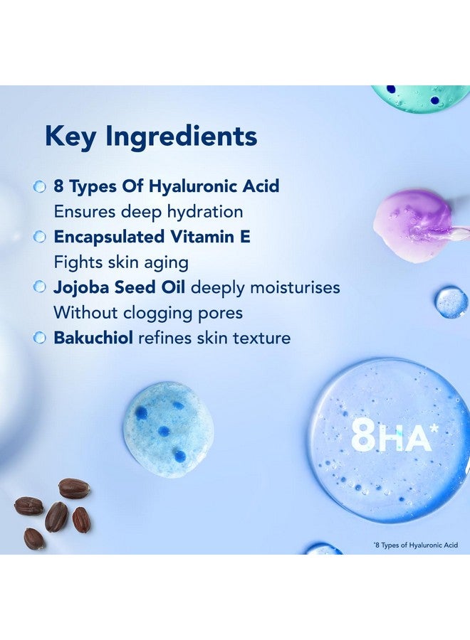 . Natural Hydrating Face Serum With 8 Types Of Hyaluronic Acid And Vitamin E For Soft And Supple Skin For Dry Skin 30 Gm