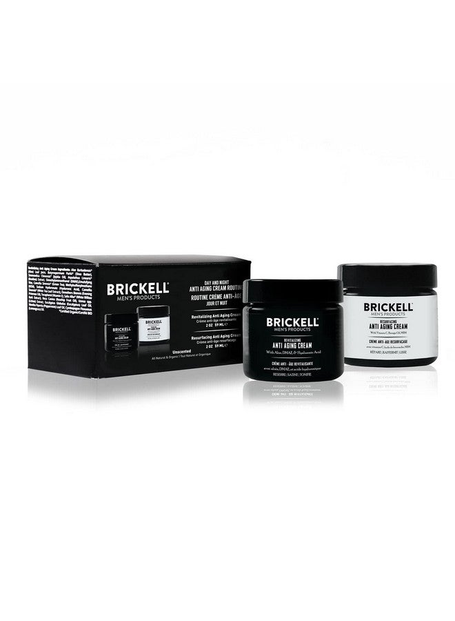 Brickell Men'S Day And Night Anti Aging Cream Routine Natural And Organic Unscented Skincare Gift Set
