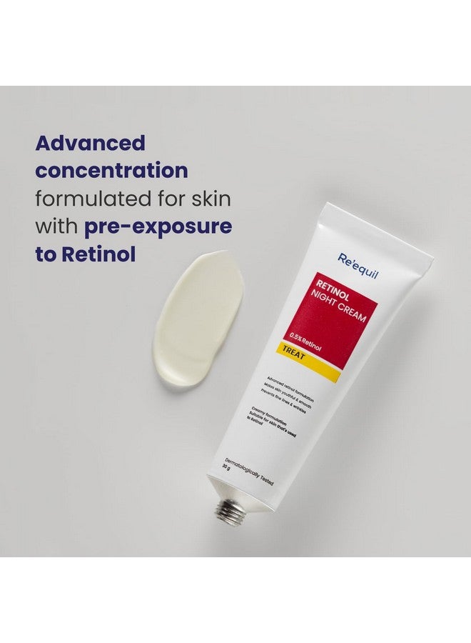 Re'Equil 0.5% Retinol Night Cream Makes Skin Youthful & Smooth Prevents Fine Lines & Wrinkles Unisex All Skin Types 30G