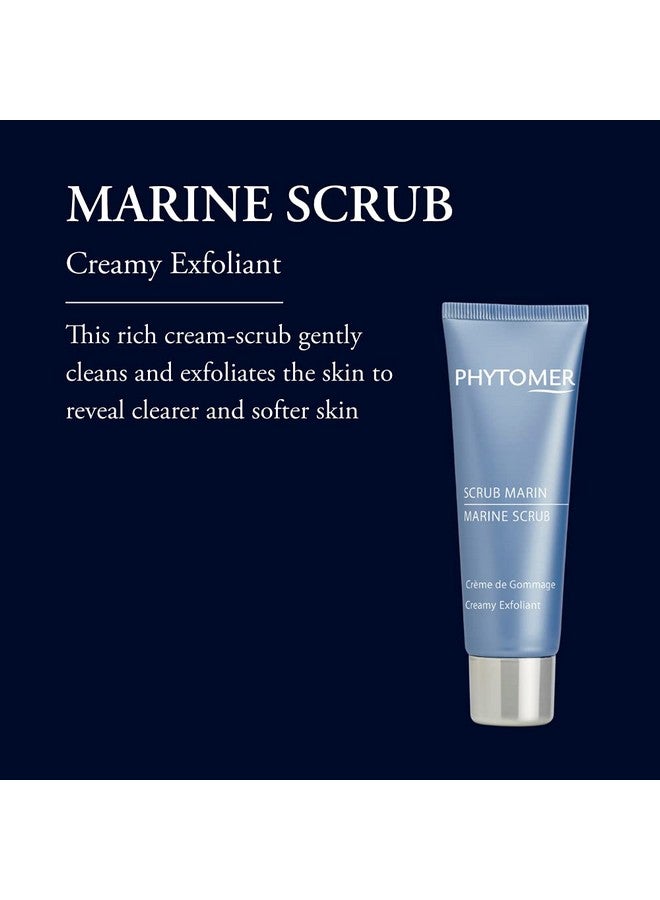 Marine Scrub Creamy Exfoliant Face Wash Hydrating Facial Scrub To Refine Skin Texture Gentle Exfoliator & Cleanser For Face & Neck Reveal Clearer Softer Skin 50Ml