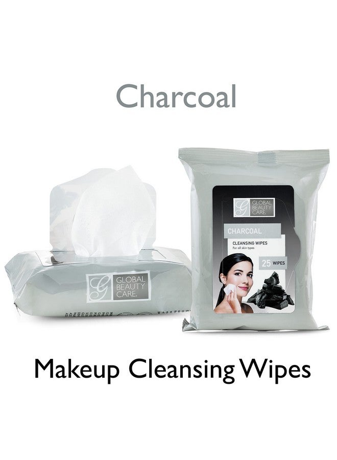 Bulk Cleansing Wipes Premoistened 4 Pack Of Charcoal Cleansing Cloths Makeup Removal Wipes Great For Travel Toiletries 100 Ct.(4Pack)