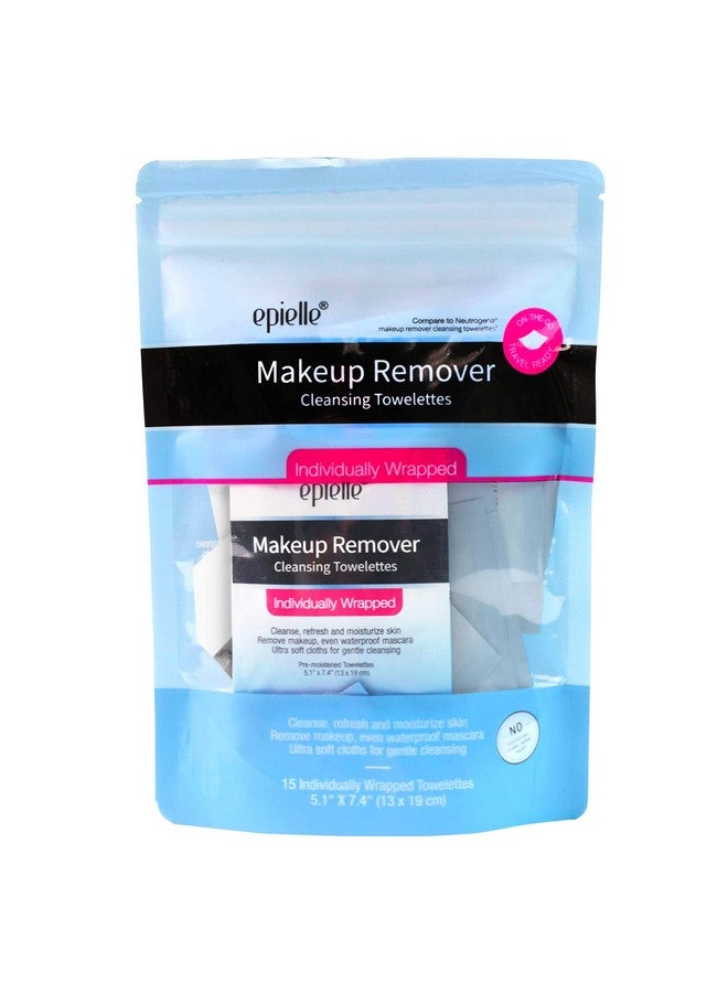 Makeup Remover Cleansing Towelettes 15 Individual Wipes Removes Oil Makeup & Waterproof Mascara Korean Skincare