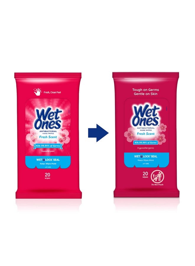 Antibacterial Hand Wipes Fresh Scent Wipes Travel Wipes Case Antibacterial Wipes  20 Ct. Travel Size Wipes