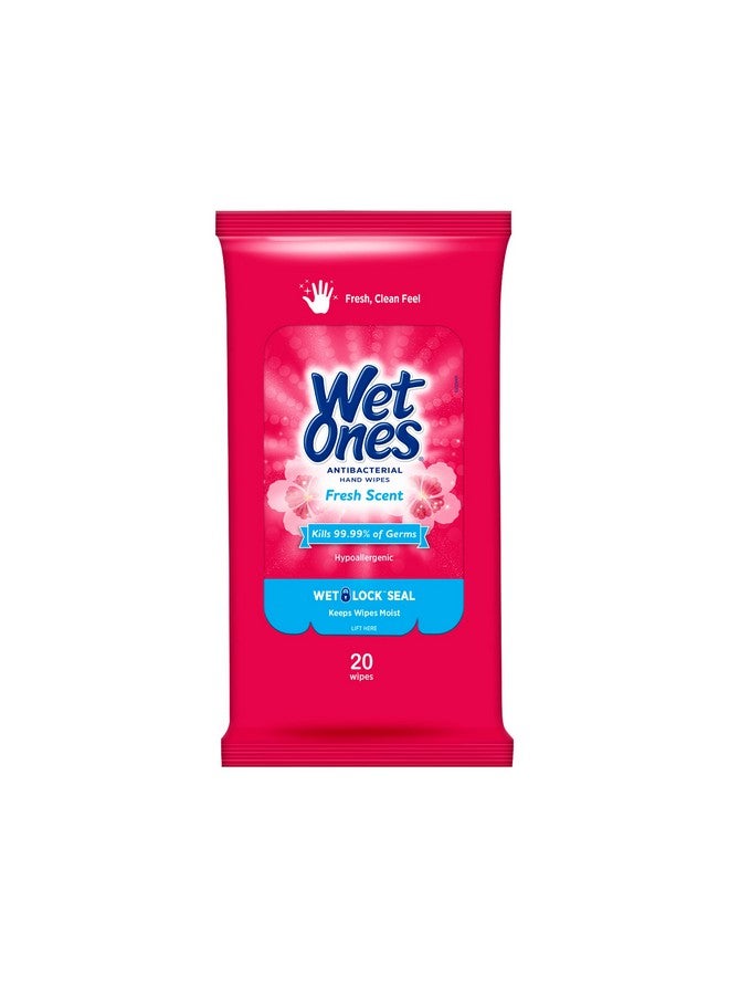 Antibacterial Hand Wipes Fresh Scent Wipes Travel Wipes Case Antibacterial Wipes  20 Ct. Travel Size Wipes